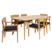 Oakglen Outdoors 6 Seater Draven Teak Wood Outdoor Dining Set
