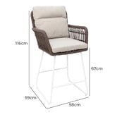 Oakglen Outdoors 67cm Thora Outdoor Bar Stool