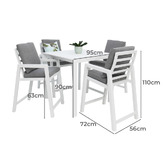 Oakglen Outdoors 4 Seater Lethia Outdoor Bar Table Set