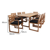 Oakglen Outdoors 8 Seater Jarlath Clado Wood Outdoor Dining Set