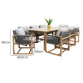 Oakglen Outdoors Adrienne Acacia Wood Outdoor Dining Set