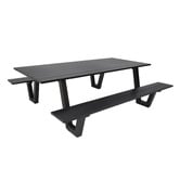 Oakglen Outdoors 6 Seater Opaline Aluminium Outdoor Dining Table with Benches