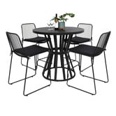 Oakglen Outdoors 4 Seater Zephirine Outdoor Bar Table &amp; Stool Set