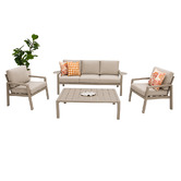 Oakglen Outdoors 5 Seater Cecily Steel Outdoor Lounge Set