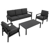 Oakglen Outdoors 5 Seater Cecily Steel Outdoor Lounge Set