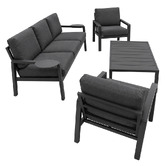 Oakglen Outdoors 5 Seater Cecily Steel Outdoor Lounge Set