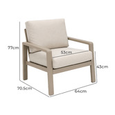 Oakglen Outdoors 5 Seater Cecily Steel Outdoor Lounge Set