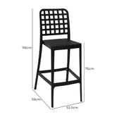 Oakglen Outdoors 6 Seater Rowan Outdoor Bar Table &amp; Lucien Stool Set