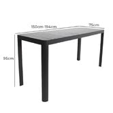 Oakglen Outdoors 6 Seater Rowan Outdoor Bar Table &amp; Lucien Stool Set