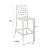 Oakglen Outdoors 4 Seater Rowan Outdoor Bar Table &amp; Lucien Stool Set