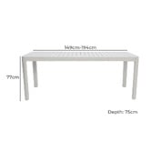 Oakglen Outdoors Rowan  Aluminium Extendable Outdoor Dining Table