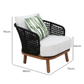 Oakglen Outdoors 2 Seater Enola Acacia Wood Outdoor Lounge Set