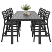 Oakglen Outdoors 6 Seater Rowan Outdoor Bar Table &amp; Lucien Stool Set
