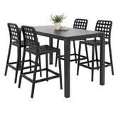 Oakglen Outdoors 4 Seater Rowan Outdoor Bar Table &amp; Lucien Stool Set