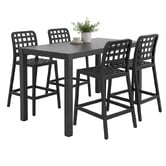 Oakglen Outdoors 4 Seater Rowan Outdoor Bar Table &amp; Lucien Stool Set