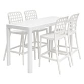 Oakglen Outdoors 4 Seater Rowan Outdoor Bar Table &amp; Lucien Stool Set