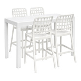 Oakglen Outdoors 4 Seater Rowan Outdoor Bar Table &amp; Lucien Stool Set