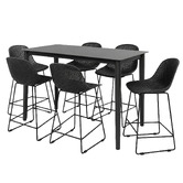 Oakglen Outdoors 6 Seater Casen Outdoor Bar Table &amp; Stool Set