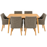 Oakglen Outdoors 6 Seater Rylin Outdoor Dining Table &amp; Chair Set