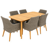 Oakglen Outdoors 6 Seater Rylin Outdoor Dining Table &amp; Chair Set