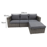 Oakglen Outdoors 3 Seater Hayze Outdoor Lounge Set