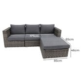 Oakglen Outdoors 3 Seater Hayze Outdoor Lounge Set