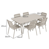 Oakglen Outdoors 6 Seater Varen Outdoor Dining Table &amp; Chair Set