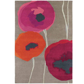 Sanderson Red Poppies Hand-Tufted Wool Rug