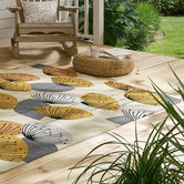 Sanderson Brown Dandelion Clocks Outdoor Rug