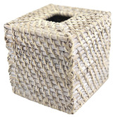Natura Kitchen Whitewash Square Rattan Tissue Box Cover