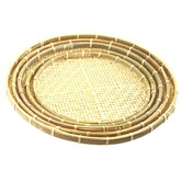 Natura Kitchen 5 Piece Natural Hand-Woven Bamboo Tray Set