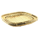 Natura Kitchen 3 Piece Natural Square Woven Bamboo Tray Set