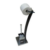 Natura Kitchen Floor Standing Paper Holder with Toilet Brush, Heavy Base