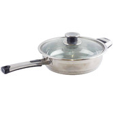 Natura Kitchen 3L Stainless Steel Saute Pan with Lid