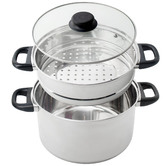 Natura Kitchen 2 Piece 24cm Steamer &amp; Stock Pot Set