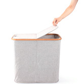 Natura Kitchen 2 Compartment Bamboo Laundry Basket