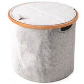 Natura Kitchen Round Bamboo Collapsible Laundry Basket