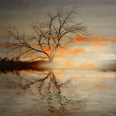 Barley Cove Red Leafs B Canvas Wall Art