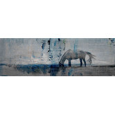 Barley Cove Horse Grazing Blue Canvas Wall Art