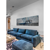 Barley Cove Horse Grazing Blue Canvas Wall Art