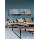 Barley Cove Horse Grazing Blue Canvas Wall Art