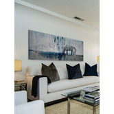 Barley Cove Horse Grazing Blue Canvas Wall Art