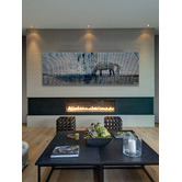 Barley Cove Horse Grazing Blue Canvas Wall Art