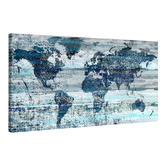 Barley Cove Indigo Countries Canvas Wall Art