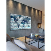 Barley Cove Indigo Countries Canvas Wall Art
