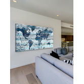 Barley Cove Indigo Countries Canvas Wall Art