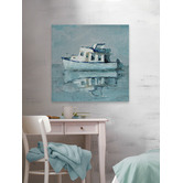 Barley Cove Boat Reflection Stretched Canvas Wall Art