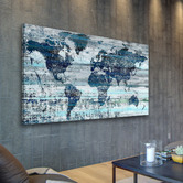 Barley_Cove Indigo Countries Canvas Wall Art | Temple & Webster