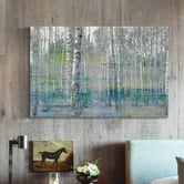 Barley Cove Teal Tree Forest Canvas Wall Art