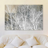 Barley Cove Frosty White Branches Canvas Wall Art